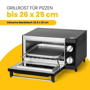 Cuptor Mini Clatronic MPO 3520, 12L, 1000W, Negru - Img 3