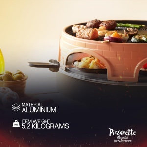 Cuptor pentru pizza Emerio PO-113255.4, 3 in 1, grill si raclette, pentru 6 persoane, culoare terracotta - Img 4