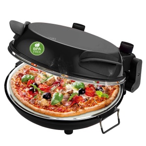 Cuptor pizza Emerio PM-1290322 315 cm 1200 W piatra refractara negru