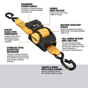 Curea de fixare DEWALT DXBC9002, 5,1 x 3 m, 5,1 kg capacitate, 1,5 kg rezistenta - Img 2