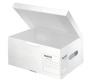 Cutie de arhivare Leitz Infinity, 10 bucati, A4, alba, 100 reciclabila - Img 2