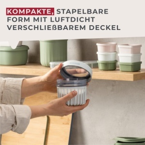 Cutie de depozitare Fackelmann 500ml Transparenta Design Rilat Capac Albastru - Img 4