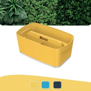 Cutie de depozitare Leitz MyBox 52670019, galben cald, cu capac si tavita - Img 2