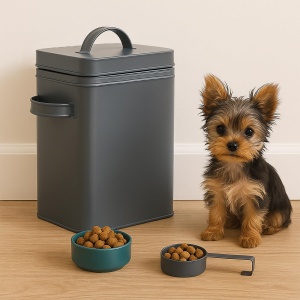 Cutie de depozitare Relaxdays, 6.5L, negru, cu dozator si capac etans - Img 3