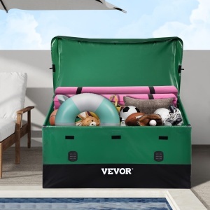 Cutie de depozitare VEVOR 660L pentru exterior, 155x63x75 cm, impermeabila, verde si negru - Img 2