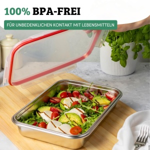 Cutie de depozitare Westmark Lunchbox din otel inoxidabil 2000 ml, rezistenta la scurgeri - Img 6