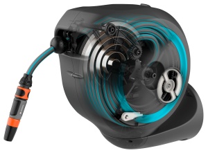 Cutie de furtun Gardena RollUp M, 20m, turcoaz, cu suport de perete - Img 2