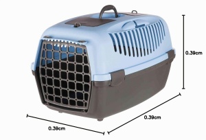 Cutie de transport pentru animale Trixie Capri 39832, 40x38x61 cm, gri deschisalbastru inchis - Img 6