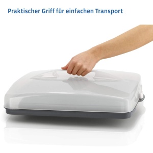 Cutie de transport pentru prajituri Xavax, dreptunghiulara, 50 cm, gri - Img 3