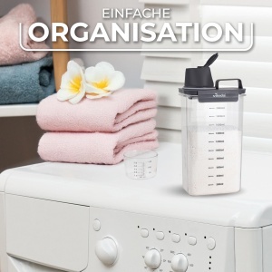 Cutie depozitare detergent Vileda 2300 ml gri capac etans cu pahar de masurare - Img 3
