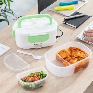 Cutie electrica pentru masa InnovaGoods 105L AlbVerde incalzire alimente compacta