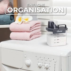 Cutie pentru detergent Vileda 1100ml gri - cu masura inclusa, design modern - Img 3