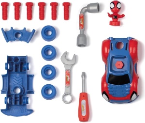 Cutie unelte pentru copii Smoby Spidey, 17 piese, cu personaj si vehicul - Img 6