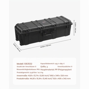 Cutie VEVOR 5,5 picioare cubice, impermeabil, cu 3 manere si protectie IP67 - Img 8