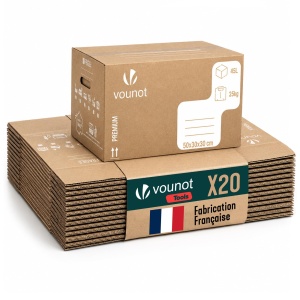 Cutii de Mutare VOUNOT 20 buc, FSC, 45L, 25 kg, 50x30x30 cm