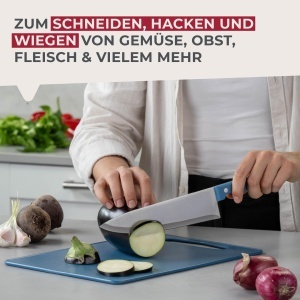 Cutit de Bucatarie Fackelmann 20 cm, Inox, Grip Ergonomic, Culoare Albastra - Img 4