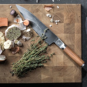 Cutit de Bucatarie Fiskars Norden, 21,1 cm, Otel German, Maner din Lemn de Birca - Img 5