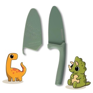 Cutit de bucatarie pentru copii Fackelmann Dino, lama din otel inoxidabil, maner ergonomic