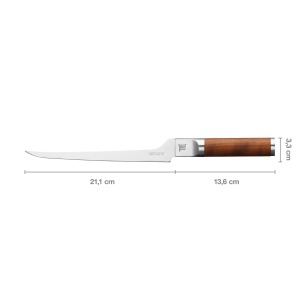 Cutit de filetat Fiskars Norden, 21,1 cm, din otel german, maner din lemn de birch, culoare brown - Img 2
