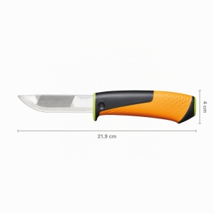 Cutit de lucru Fiskars 1023619 cu lama din otel inoxidabil, ergonomic, negruorange - Img 11
