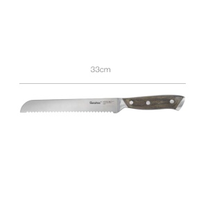 Cutit de paine Metaltex Heritage, lama inox 19 cm, maner din lemn Pakka, rezistent - Img 4