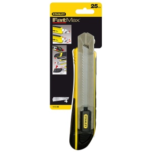Cutit de taiere Stanley FatMax cu incarcator 0-10-486 (latime a lamei de 25 mm, lungime de 215 mm, ghidaj al lamei din otel inoxidabil, cu ciocan de lama, inclusiv 4 lame de prindere) - Img 7