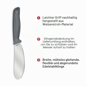 Cutit pentru unt Zyliss, otel inoxidabil, lama zimtata, maner ergonomic - Img 4