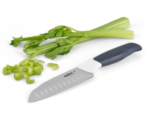 Cutit Zyliss Comfort Mini Santoku Otel Japonez Maner GriAlb Rezistent la Spalare Automata