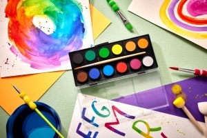 Cutiuta cu acuarele Faber-Castell 12 culori cu pensula - Img 3