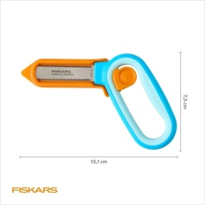 Cutter pentru copii Fiskars, cutter carton, maner ergonomic, protectie siguranta - Img 2
