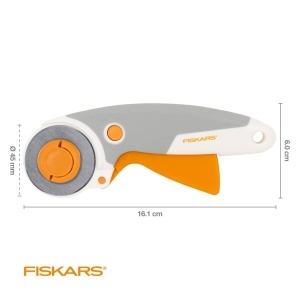 Cutter rotativ Fiskars Titan, 45 mm, ergonomic, cu sistem de schimbare rapida, portocaliu - Img 2