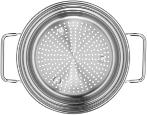 Dampfgareinsatz pentru oale WMF, 20 cm, Cromargan inox 1810, spulberat - Img 3