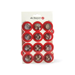 De Buyer -4150.04 - Set mixt: 12 prize Tritan si suport, culoare: negru transparent - Img 2