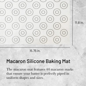 de Buyer - Covoras de copt din silicon antiaderent special pentru macarons (44 marcaje) - 40 x 30 cm - 4935.40, Alb - Img 3