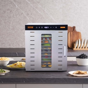 Dehydrator VEVOR SS-10X 1000 W cu 10 Tavi din Otel Inoxidabil, Timer 48 Ore - Img 8