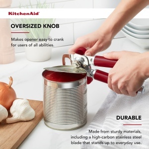 Deschizator de conserve si deschizator de sticle multifunctional KitchenAid Classic usor de utilizat roata de taiere din otel inoxidabil ascutita mane - Img 4