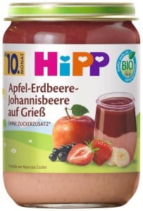 Desert HiPP cu Mere, Capsuni si Coacaze, 6x190g, Bio