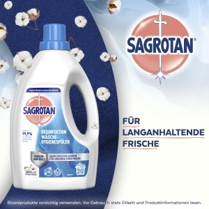 Detergent de rufe Sagrotan Himmelsfrische, 4 x 1.5L, pentru igiena rufelor - Img 3