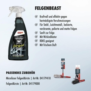 Detergent pentru jante SONAX FelgenBeast 1L, pentru toate tipurile de jante - Img 3