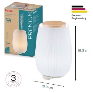 Difuzor Aroma Beurer LA 45 Ultrasunete Lumina LED 9 Culori Timer Design Ceramic si Lemn - Img 6