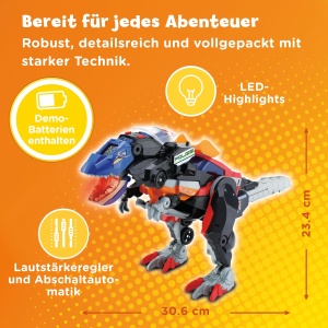 Dinozaur Transformabil VTech Switch and Go Dinos Super-T-Rex 3-in-1 cu LCD si Sunete - Img 7