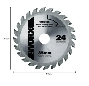 Disc circular pentru lemn Worx WA5034, 85 mm, 24 dinti, compatibil Versacut si Worxsaw - Img 3