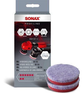 Discuri de polishare SONAX HybridWollPad 80 DA, 80mm, 2 bucati
