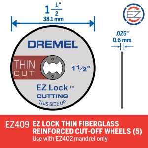 Discuri de taiere Dremel EZ409, 38 mm, argintii, pentru metal - Img 2