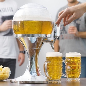 Dispenser bauturi InnovaGoods 35L cu racitor pentru gheata transparent si argintiu - Img 2
