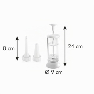 Dispenser crema Tescoma DELICIA, 3 varfuri, plastic si inox, usor de utilizat - Img 5