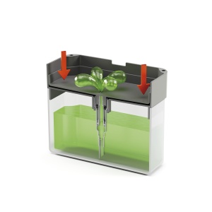 Dispenser de sapun Metaltex, gri, 17x12x22 cm, cu suport pentru burete - Img 8