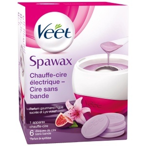 Dispozitiv de incalzit ceara Veet Spawax, 6 discuri, aroma dulce de smochine si crin violet