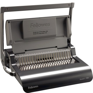 Dispozitiv de legare plastic Fellowes Quasar 500, capacitate 500 foi, culoare antracit - Img 2