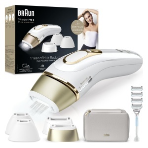 Dispozitiv IPL pentru Epilare Braun Silk Expert Pro 5, AlbGold, 3 Moduri Intensitate